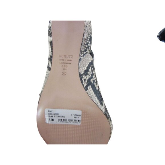New, SCHUTZ Mary Mid Calf Snakeskin-Embossed Leather Boots SZ 8.5M - Picture 8 of 8